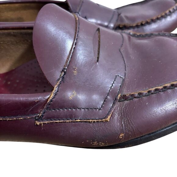 GH Bass & Co Shoes Mens 11.5 M Weejuns Penny Loafers Brown Slip On Burgundy - Picture 8 of 9